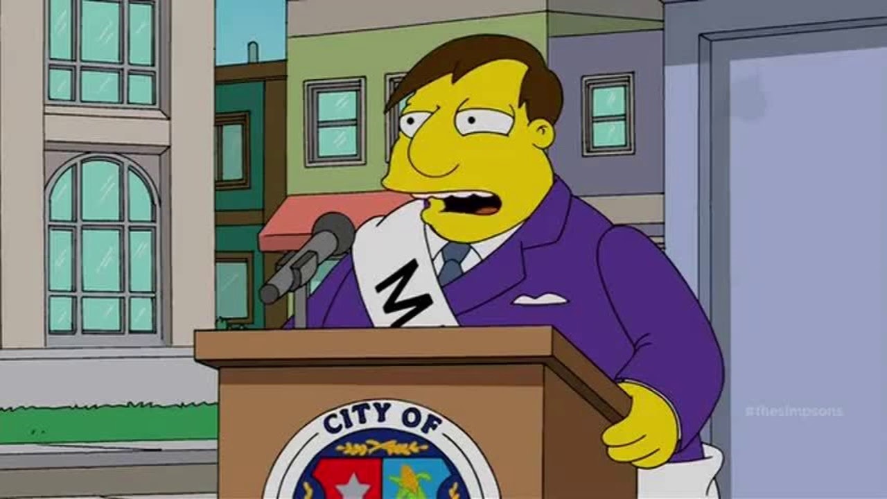 Dia de Eleição! Relembre os políticos e governantes dos desenhos animados 4 Joe Quimby em Os Simpsons (Reprodução)