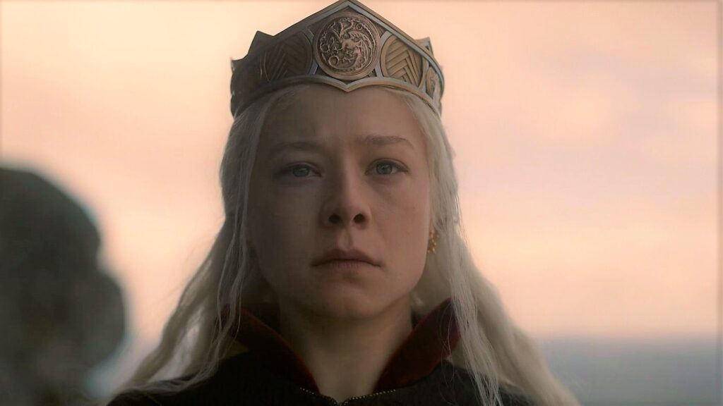 A Casa do Dragão promete morte traumática para outro herdeiro de Rhaenyra Rhaenyra (Emma D'Arcy) em A Casa do Dragão