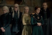Alicent Hightower (Olivia Cooke) e sua família em A Casa do Dragão (Reprodução / HBO)