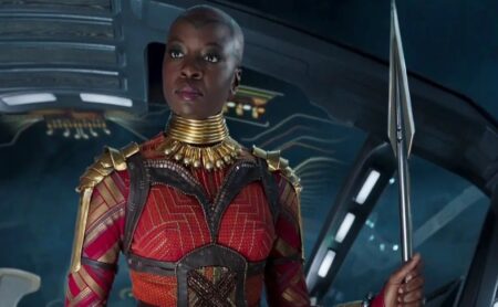 Danai Gurira como Okoye em Pantera Negra (Reprodução / Marvel)
