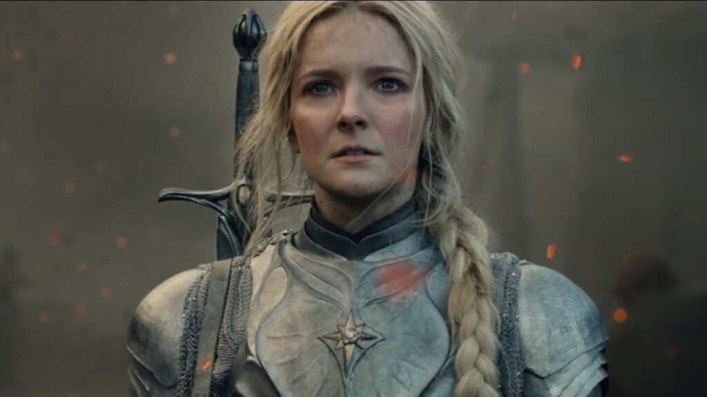 Amazon fez pedido quase impossível a criadores de Os Anéis de Poder Galadriel (Morfydd Clark) em O Senhor dos Anéis: Os Anéis de Poder (Reprodução / Prime Video)