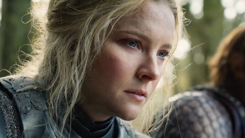 Galadriel (Morfydd Clark) em O Senhor dos Anéis: Os Anéis de Poder (Reprodução / Prime Video)