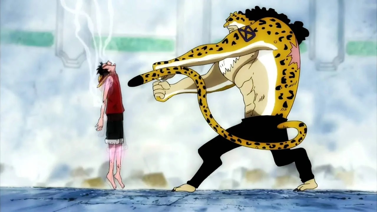 Luffy e Rob Lucci em One Piece (Reprodução)