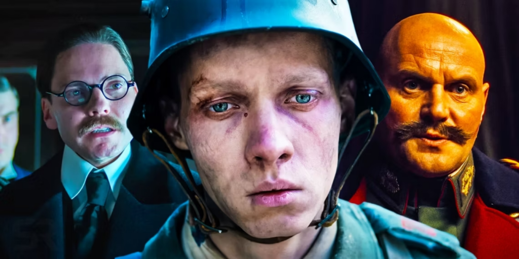 Montagem com personagens de Nada de Novo No Front