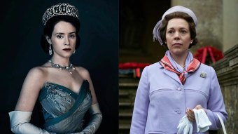 Claire Foy e Olivia Colman como Elizabeth II em The Crown (Reprodução)