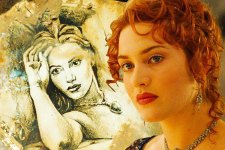 Kate Winslet como Rose em Titanic (Montagem Reprodução)