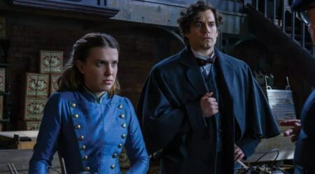Millie Bobby Brown e Henry Cavill em cena de Enola Holmes 2