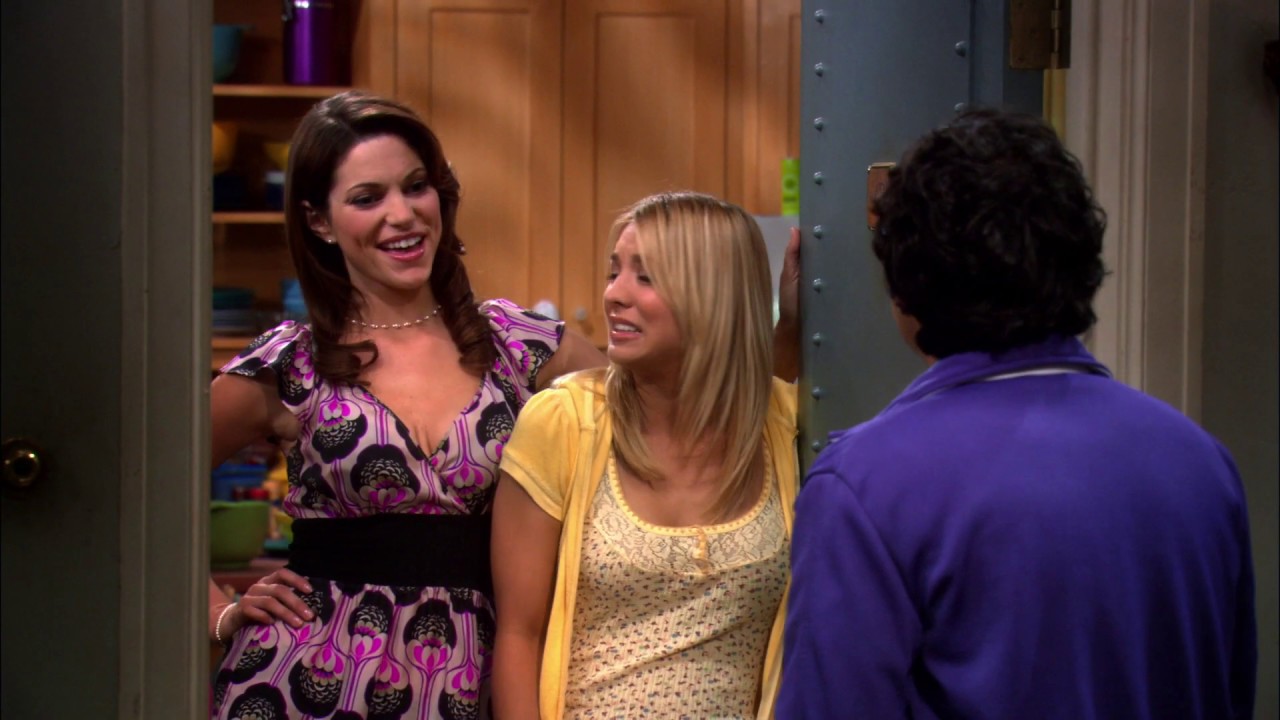 Missy (Courtney Henggele), Penny (Kaley Cuoco) e Raj (Kunal Nayyar) em The Big Bang Theory (Reprodução)