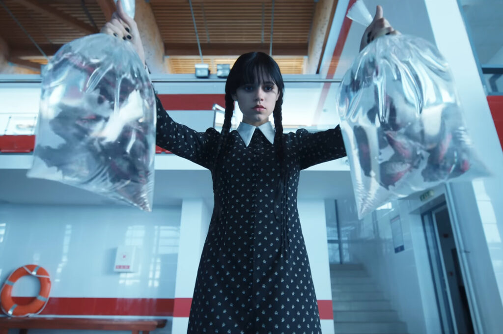 Jenna Ortega como Wandinha Addams em Wandinha