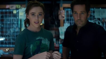 Kathryn Newton pode fazer parte dos Jovens Vingadores do MCU? Kathryn Newton como Cassie Lang e Paul Rudd como Scott Lang em Homem-Formiga e a Vespa: Quantumania (Reprodução / Marvel)