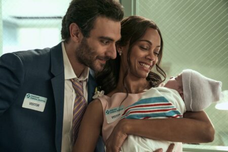 Amy Wheeler (Zoë Saldaña) e Lino (Eugenio Mastrandrea) em Recomeço