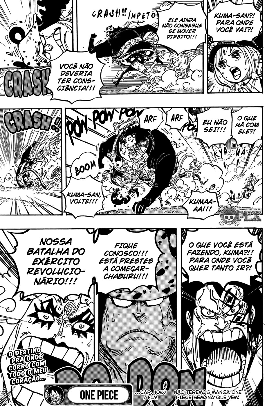 Kuma entra em ação no capítulo 1067 de One Piece (Reprodução)