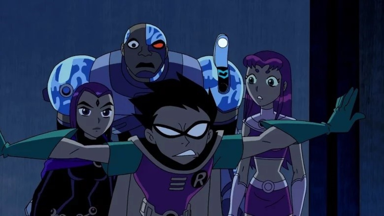 Ciborgue, Ravena, Robin e Estelar em Os Jovens Titãs (Reprodução / Cartoon Network)