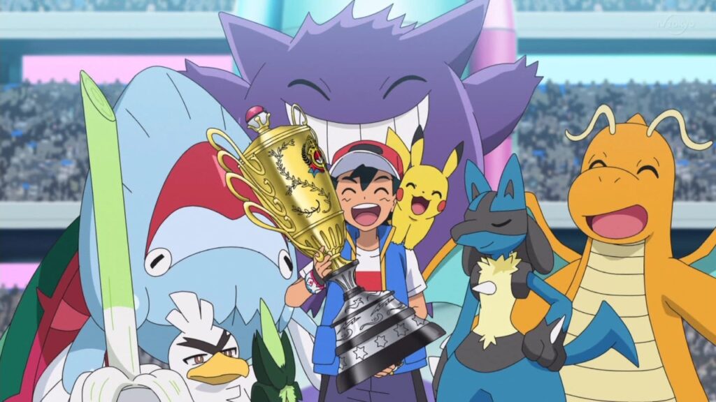 Ash e seu time campeão em Pokémon (Reprodução)