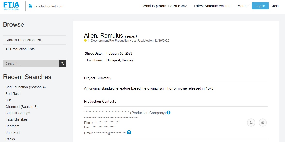 Site indica início de gravações de Alien: Romulus (Reprodução)