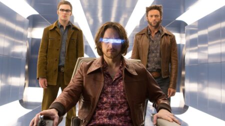 Nicholas Hoult, James McAvoy e Hugh Jackman em X-Men: Dias de Um Futuro Esquecido (Reprodução)