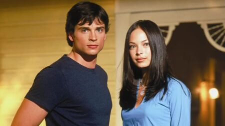 Tom Welling como Clark Kent e Kristin Kreuk como Lana Lang em Smallville