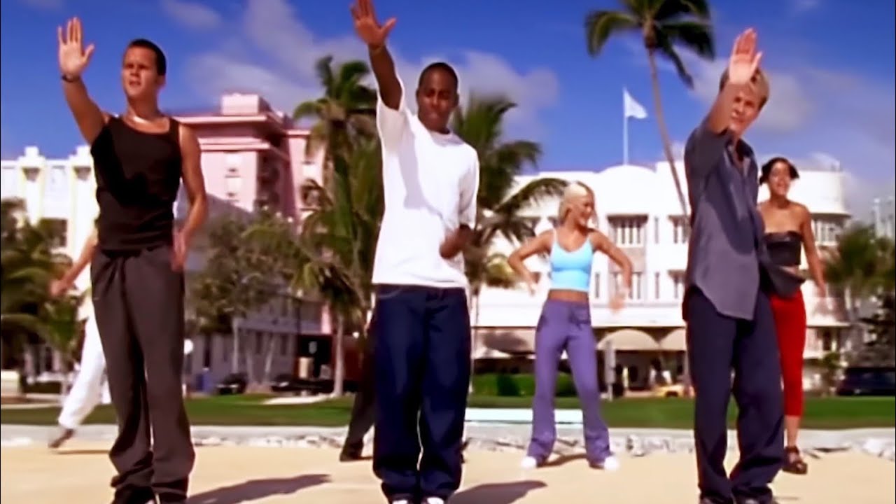 S Club 7 in the video for Bring It All Back (YouTube view)