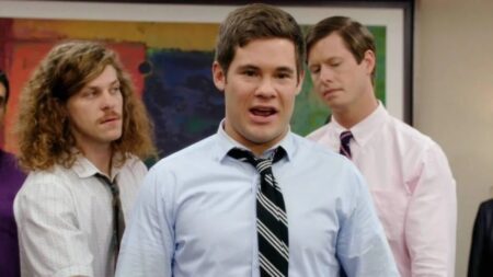 Blake Anderson. Adam Devine e Anders Holm em Workaholics