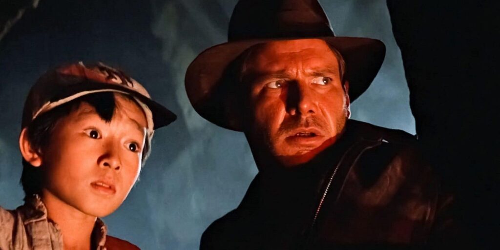Ke Huy Quan como Short Round e Harrison Ford com Indiana em Indiana Jones e o Templo da Perdição (Reprodução)