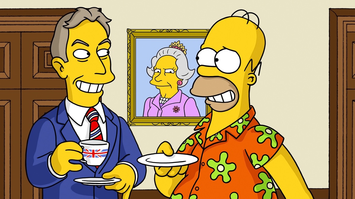 Tony Blair e Homer em Os Simpsons (Reprodução)