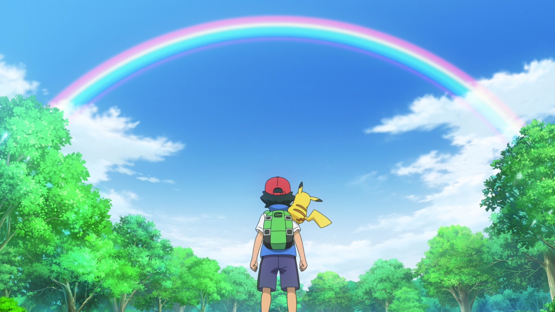Cena de O Arco-íris e o Mestre Pokémon! em Pokémon