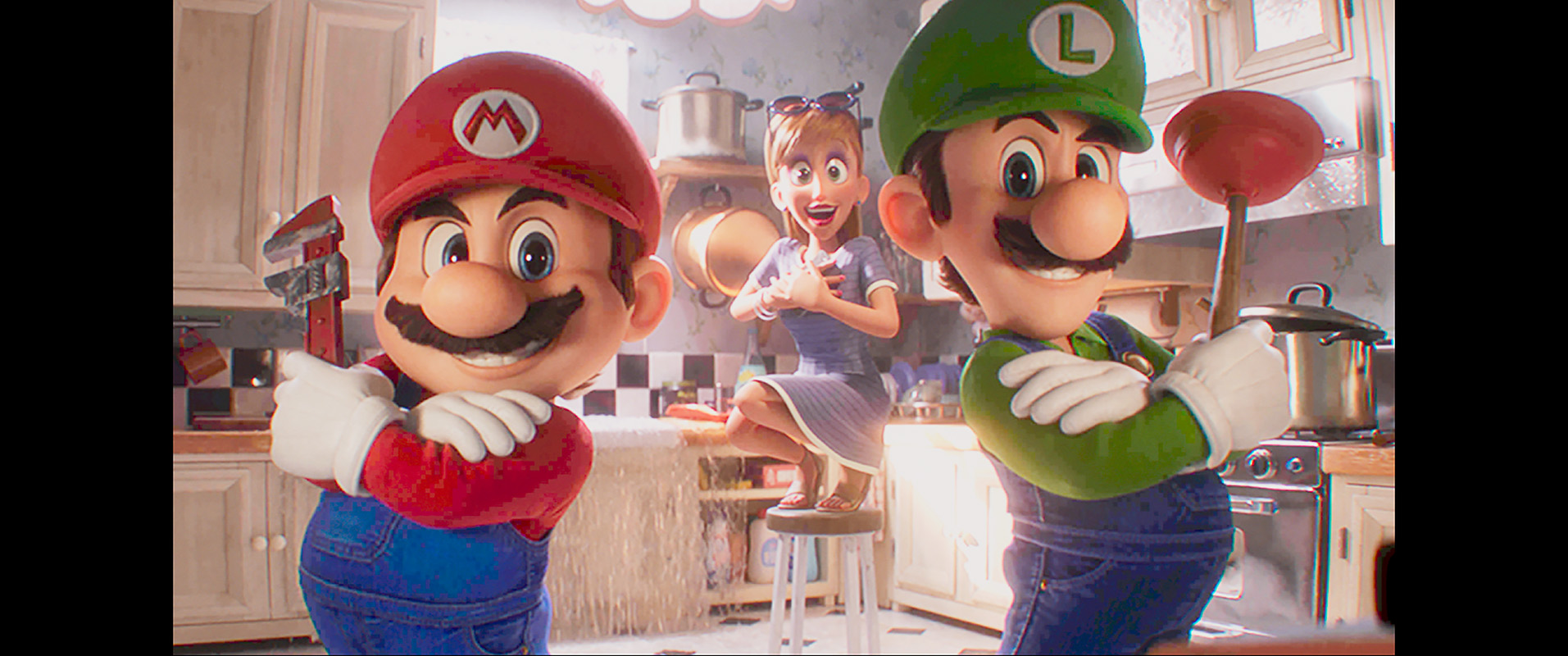 Mario e Luigi em comercial em Super Mario Bros. O Filme