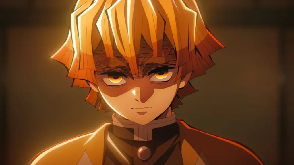 Zenitsu Agatsuma em cena de Demon Slayer