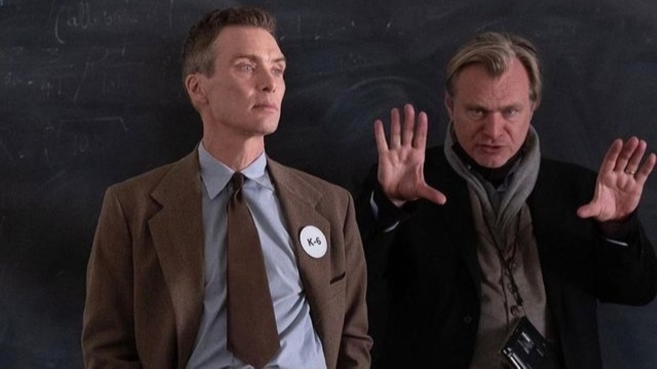 Cillian Murphy e Christopher Nolan em Oppenheimer (Reprodução / Instagram)