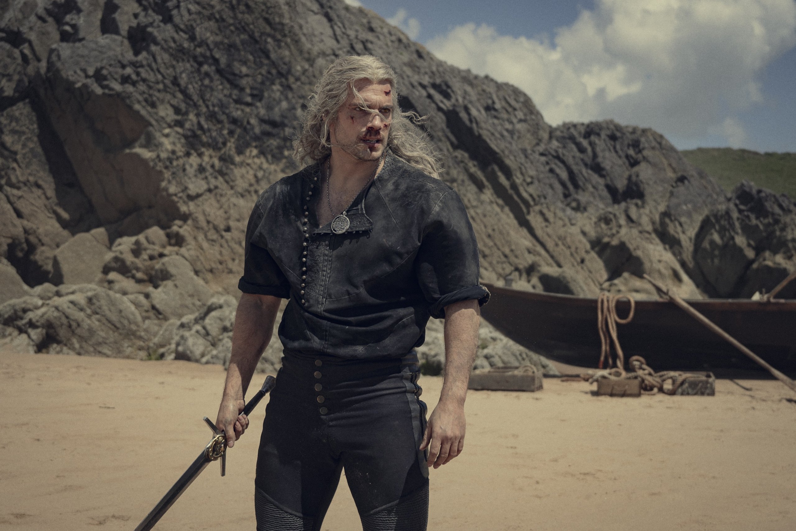 Geralt (Henry Cavill) em The Witcher (Divulgação / Netflix)
