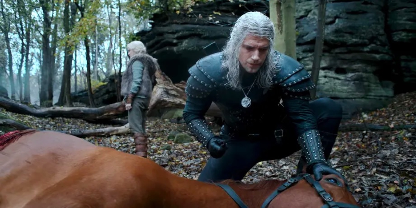 Geralt (Henry Cavill) em cena de The Witcher (Reprodução / Netflix)