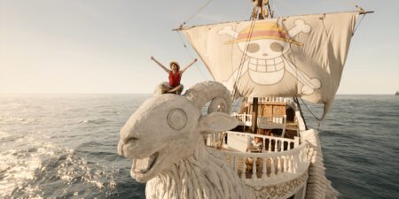 Luffy (Iñaki Godoy) e Nami (Emily Rudd) em One Piece (Divulgação / Netflix)