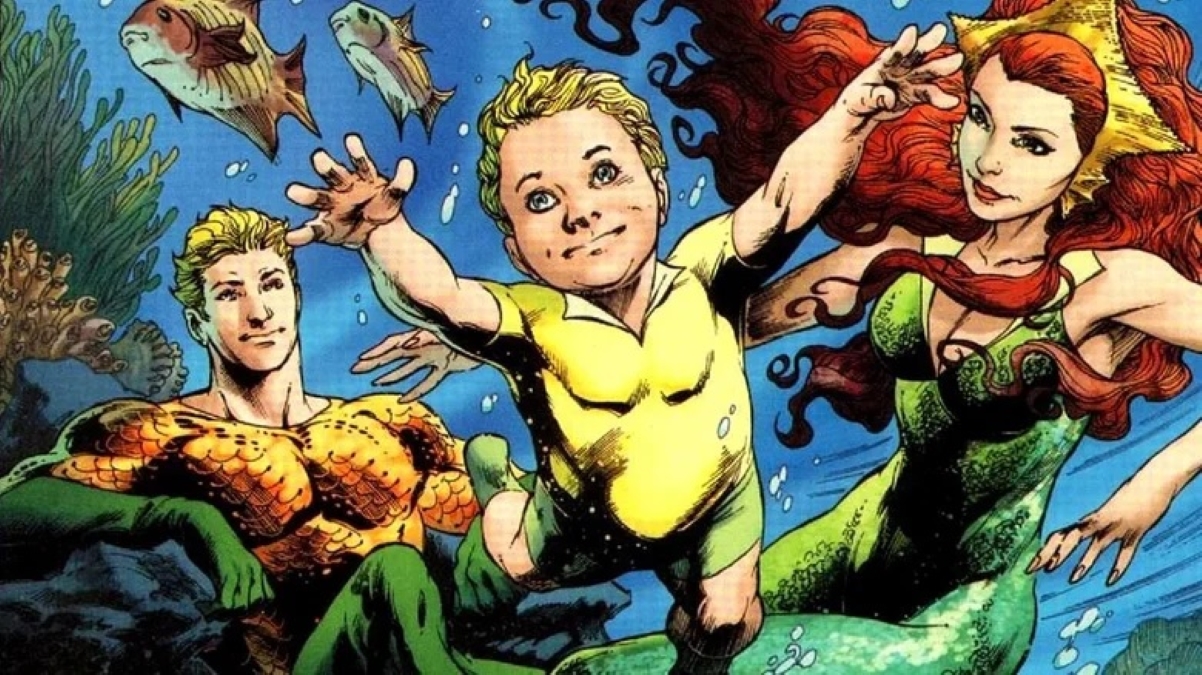 Aquaman, Aquababy e Mera (Reprodução / DC Comics)