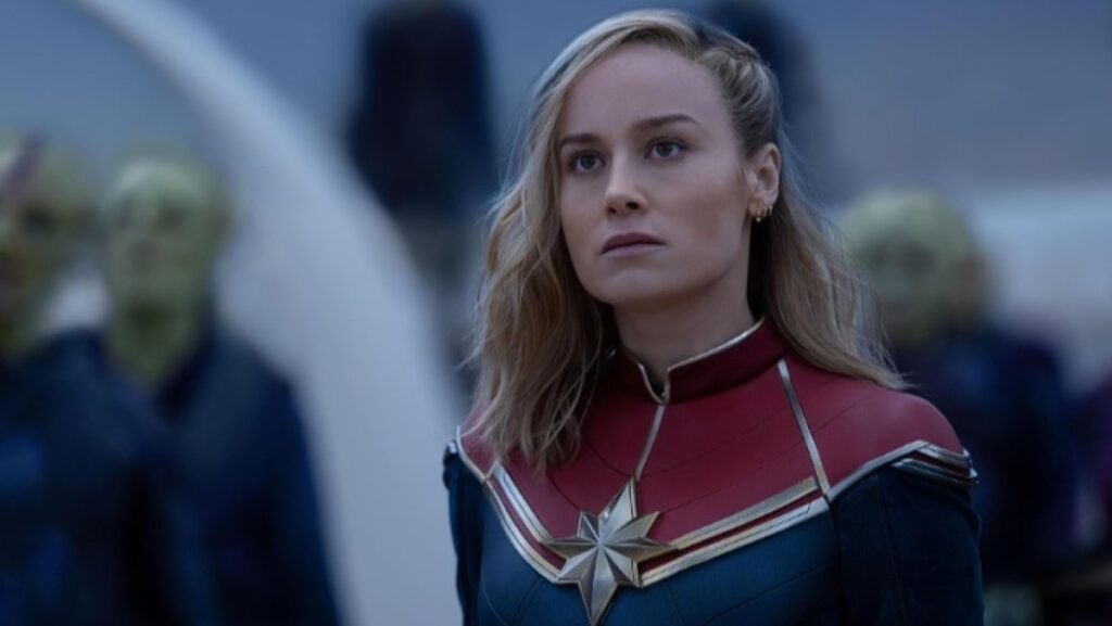 Carol Danvers (Brie Larson) em cena de As Marvels (Reprodução / Marvel)