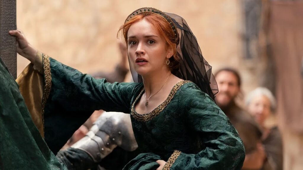 Quem é Daeron Targaryen, filho que Alicent nunca mencionou em A Casa do Dragão Alicent Hightower (Olivia Cooke) em A Casa do Dragão (Reprodução / HBO)
