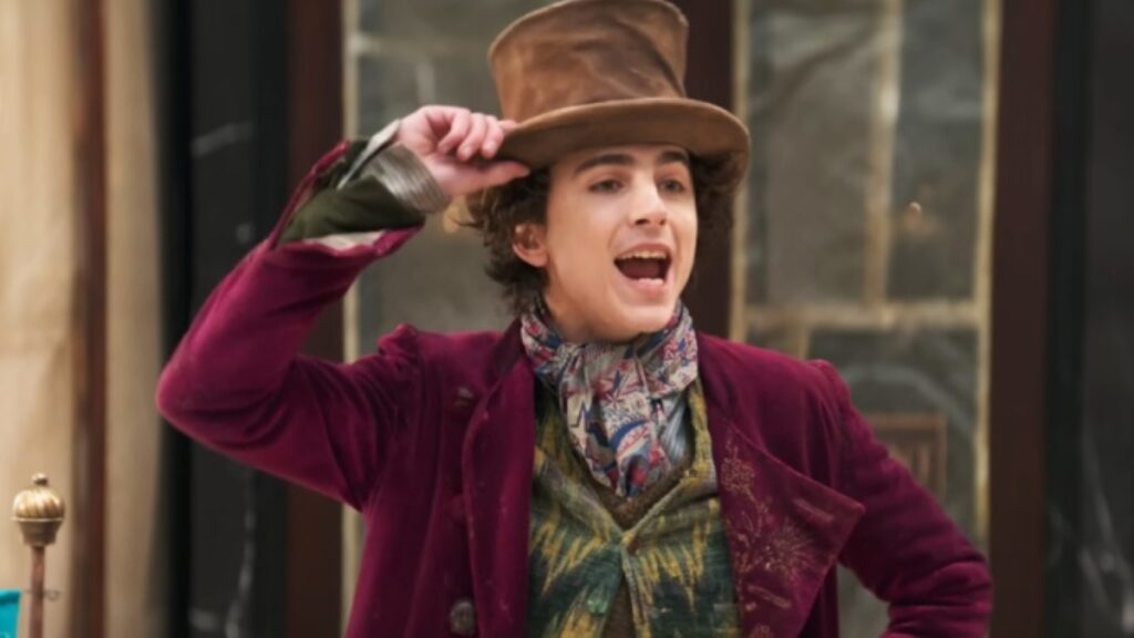 Timothée Chalamet como Willy Wonka em Wonka (Reprodução / Warner Bros.)