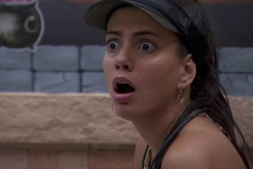 Fernanda surpresa com comentário de Rodriguinho no BBB 24 (Reprodução / Globo)