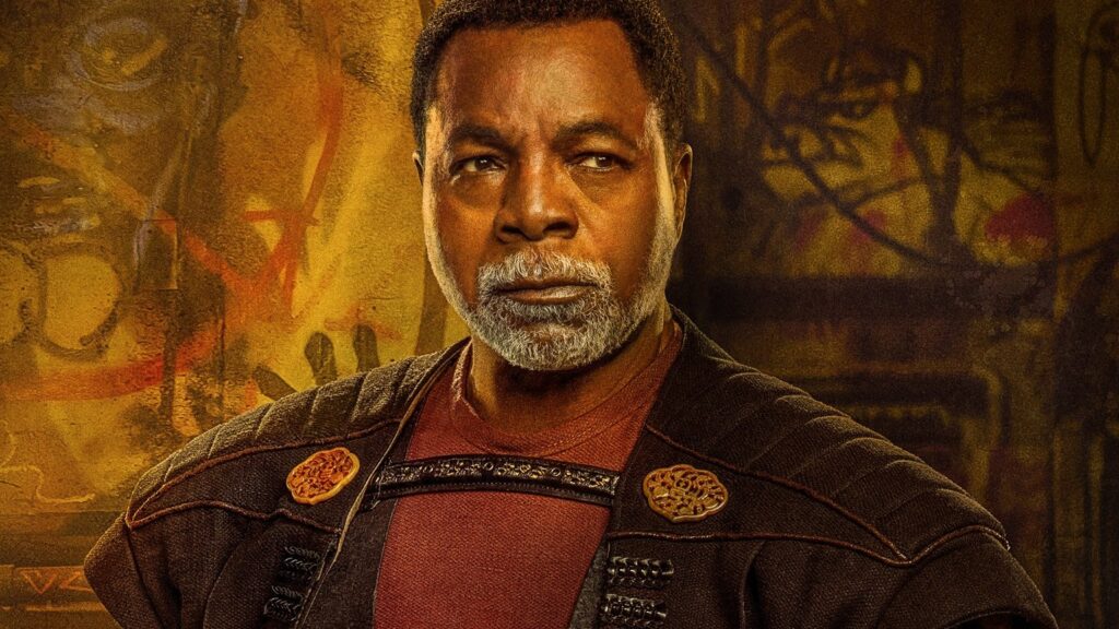 As últimas produções que Carl Weather participou antes de morrer Carl Weathers como Greef Karga em The Mandalorian (Divulgação / Lucasfim)