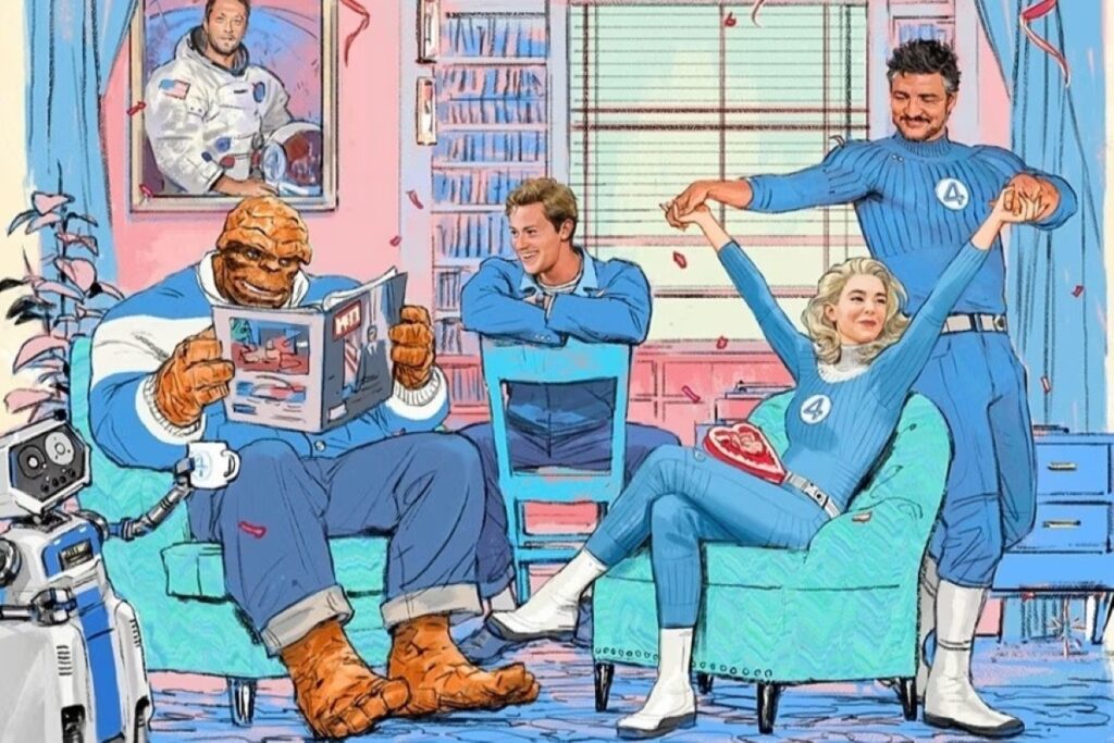 Marvel divulga elenco de Quarteto Fantástico Arte do Quarteto Fantástico no MCU (Divulgação / Marvel)