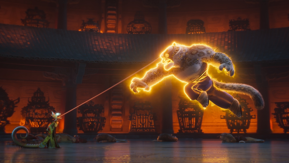 Camaleoa e Tai Lung em Kung Fu Panda 4 (Divulgação / DreamWorks)