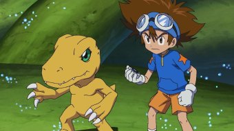 Tai e Agumon em Digimon Adveture (Reprodução)