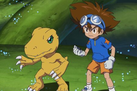 Tai e Agumon em Digimon Adveture (Reprodução)