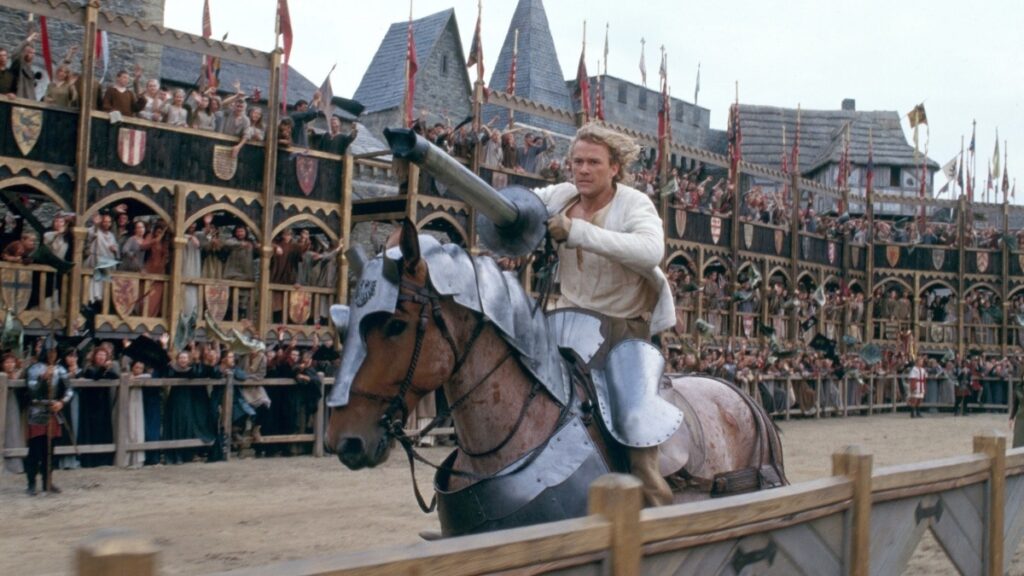 Netflix descarta sequência de Coração de Cavaleiro após teste negativo de algoritmo Heath Ledger como William Thatcher em Coração de Cavaleiro (Reprodução)