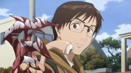 Migi e Shinichi em Parasyte (Reprodução)