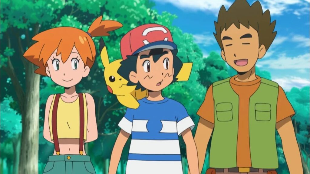 Misty, Ash e Brock em Pokémon - Sol e Lua (Reprodução)