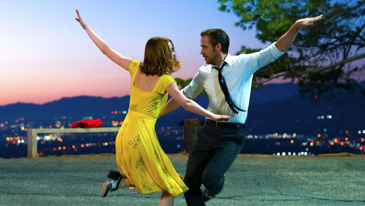 Emma Stone e Ryan Gosling em La La Land (Reprodução)