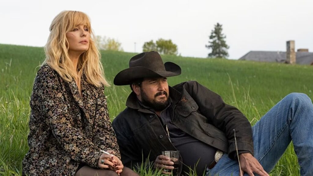 Novidade surge sobre a sequência de Yellowstone Kelly Reilly e Cole Hauser em Yellowstone (Reprodução)