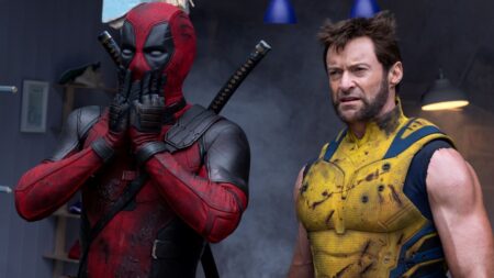 Ryan Reynolds como Deadpool e Hugh Jackman como Wolverine em Deadpool & Wolverine (Reprodução / Marvel)