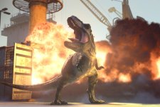 T-Rex em Jurassic World: Teoria do Caos (Divulgação / Netflix)