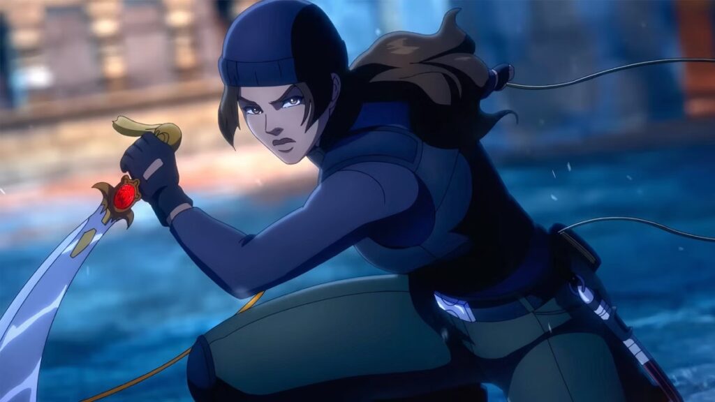 Lara Croft em Tom Raider: A Lenda de Lara Croft (Reprodução / Netflix)